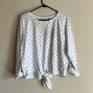 Merritt Charles White Polka Dot Isabella Sweater